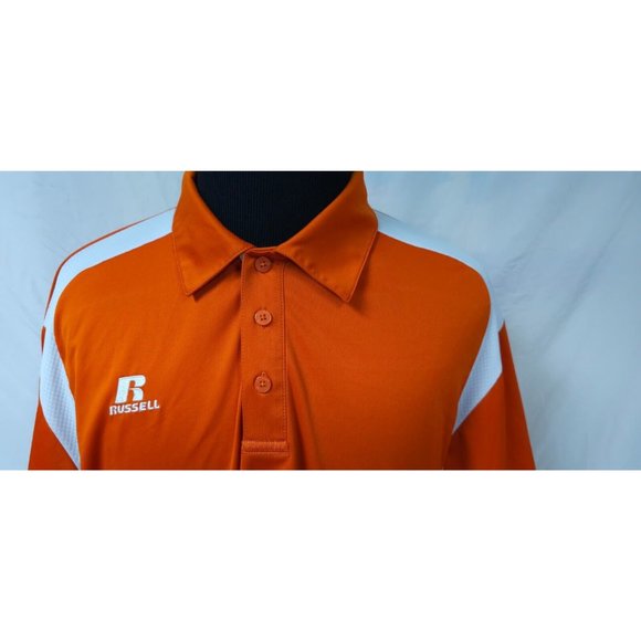 Russel Athletic Dri Power Mens XL Orange White Embroidered Logo Polo Shirt - Picture 7 of 16